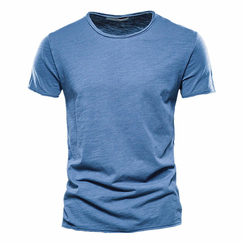 Men's Fashion Slim Fit O-Neck Short Sleeve T-shirt Blue