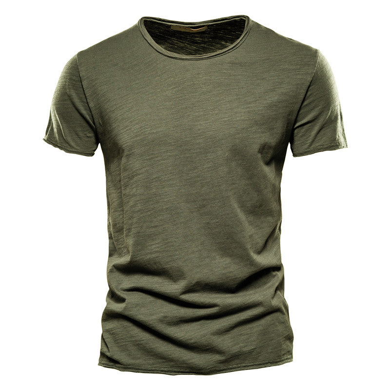 Men's Fashion Slim Fit O-Neck Short Sleeve T-shirt Army Green